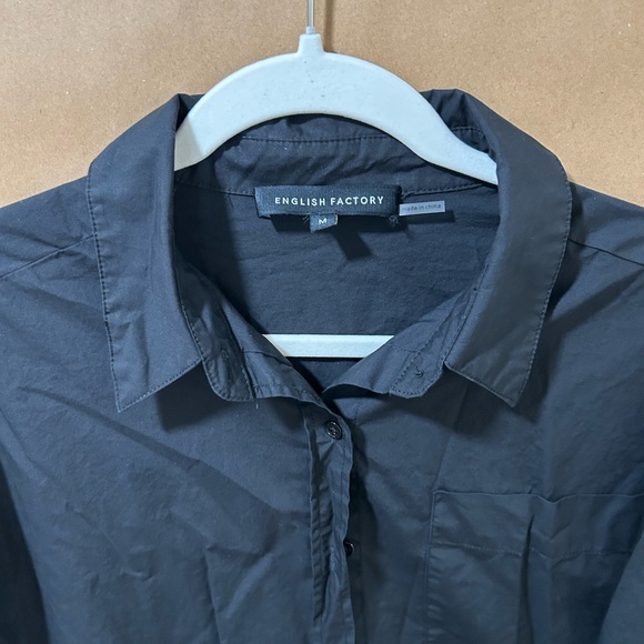 English Factory Classic Collar Black Shirt Dress - Picture 5 of 5